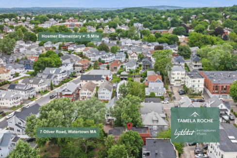 7 Oliver Rd Watertown MA 02472 Aerial View Hosmer Elementary