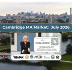Image titled "Cambridge MA Market July 2026" with a photo of the Charles River in Cambridge and the Boston skyline on the horizon.