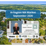 Image titled "Arlington MA Market September 2026" with a photo of the tree-lined streets with the Mystic Lakes in the background.